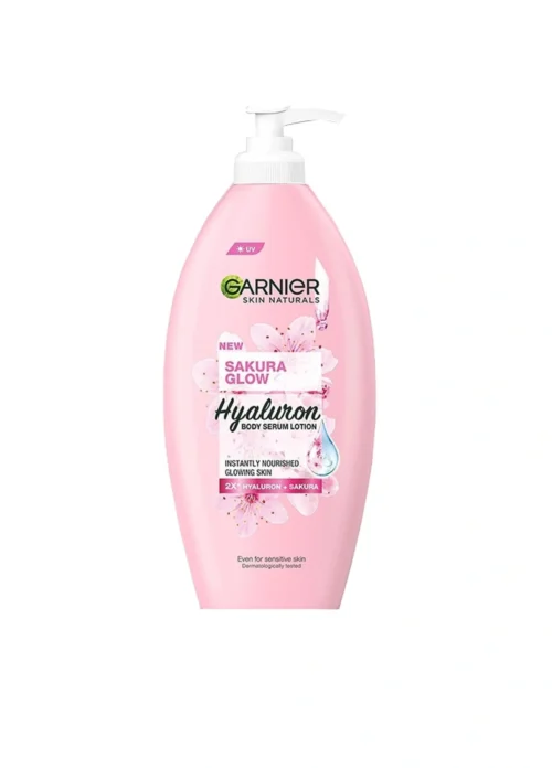 Garnier Sakura Glow Pinkish Hyaluron Serum Milk UV Body Lotion Skin Care – 400 ml